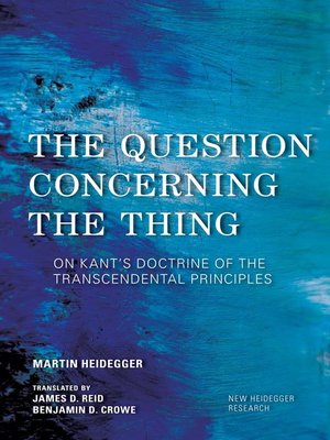 cover image of The Question Concerning the Thing